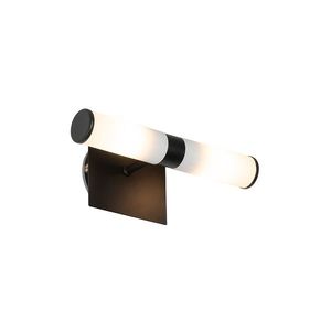 Chytré koupelnové nástěnné svítidlo černé IP44 2-světelné vč. 2 Wifi G9 - Bath obraz