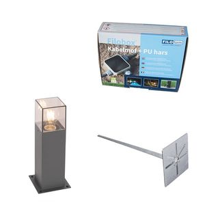 Venkovní lampa 30 cm antracitová szemním hrotem akabelovou manžetou - Denmark obraz