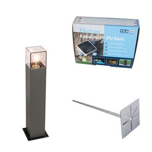 Venkovní lampa 50 cm antracitová se zemní špičkou a kabelovou objímkou - Dánsko obraz