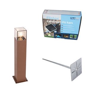 Venkovní lampa 50 cm rezavě hnědá se zemním hrotem a kabelovou objímkou - Denmark obraz