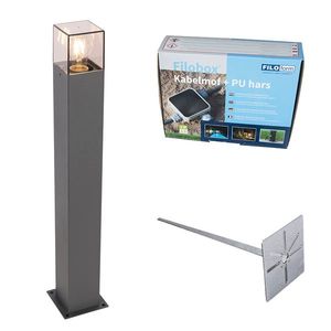 Venkovní lampa 70 cm antracitová se zemním hrotem a kabelovou objímkou - Dánsko obraz