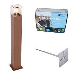 Venkovní lampa 70 cm rezavě hnědá szemní špicí akabelovou objímkou - Denmark obraz