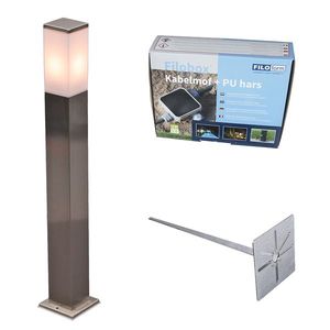 Venkovní lampa ocelová 80 cm IP44 - Malios se zemním hrotem a kabelovou objímkou obraz