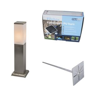 Venkovní lampa ocel 45 cm IP44 - Malios se zemním hrotem a kabelem obraz