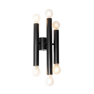 Art Deco nástěnná lampa černá 6-světlo - Tubi obraz