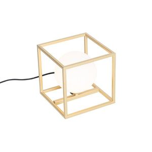 Designová stolní lampa zlatá s bílým sklem - Aniek obraz