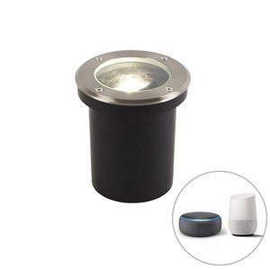Chytré venkovní bodové svítidlo do země z nerezové oceli vč. WiFi GU10 IP65 - Delux obraz