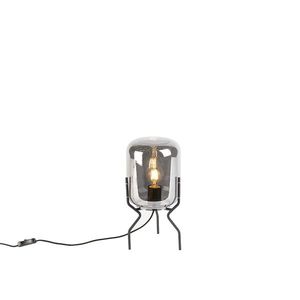 Chytrá designová stolní lampa černá s kouřovým sklem vč. wifi A60 - Bliss obraz