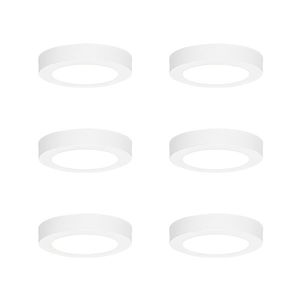 Sada 6 zapuštěných nebo povrchových bodových světel bílá 14 cm vč. LED 3-krokové stmívání do tepla - Trans obraz
