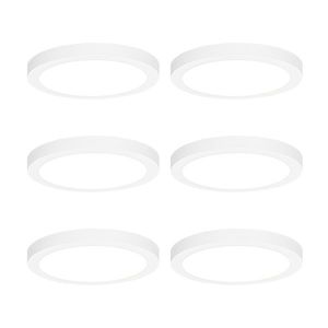 Sada 6 přisazených nebo zapuštěných bodových svítidel bílá 22 cm vč. LED 3-stupňové stmívání do teplé - Trans obraz