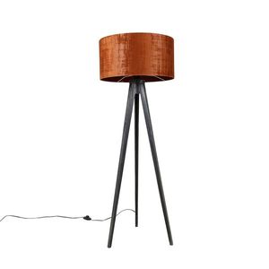 Stojací lampa stojan černá sstínítkem červeným 50 cm - Tripod Classic obraz