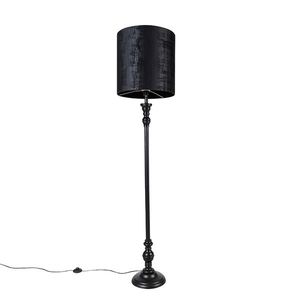 Klasická stojací lampa černá sstínítkem černým 40 cm - Classico obraz