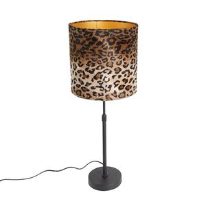 Stolní lampa černá ssametovým stínítkem sleopárdím vzorem 25 cm - Parte obraz