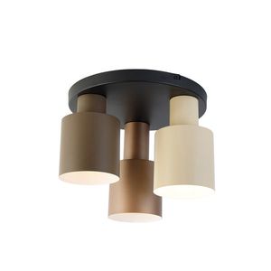 Stropní lampa bronzová s taupe a béžovou 3-světlo - Ans obraz