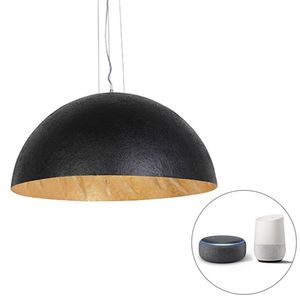 Chytré závěsné svítidlo černé se zlatem 70 cm vč. Wifi A60 - Magna obraz