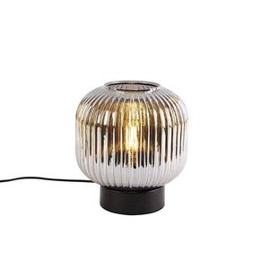 Chytrá stolní lampa černá s kouřovým sklem vč. Wifi A60 - Karel obraz