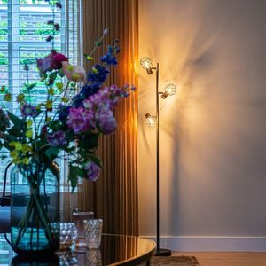 Chytrá stojací lampa černá nastavitelná včetně 3 WiFi P45 - Mesh obraz