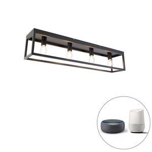 Chytré stropní svítidlo černé 99, 5 cm vč. 4 WiFi A60 - Cage obraz