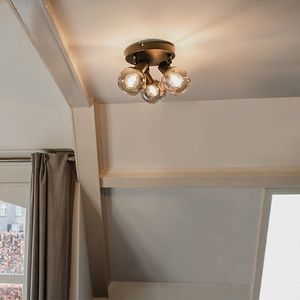 Chytré stropní bodové světlo černé s kouřovým sklem vč. 3 Wifi P45 - Vidro obraz