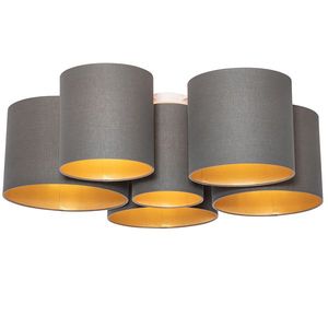 Stropní svítidlo taupe se zlatým interiérem 6-světlo - Multidrum obraz