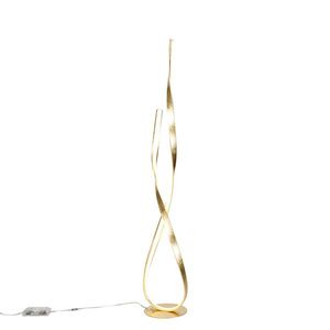 Designová stojací lampa zlatá vč. LED a stmívače - Belinda obraz