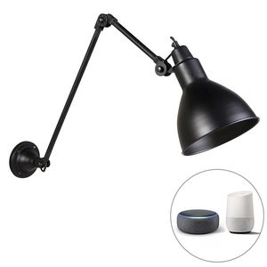 Chytrá nástěnná lampa černá nastavitelná vč. WiFi A60 - Wye obraz