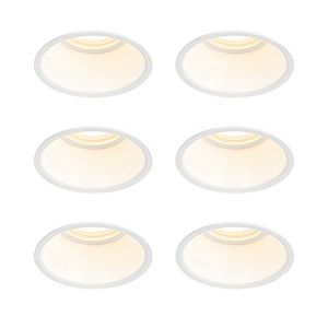 Sada 6 vestavných bodových svítidel bílých GU10 50 mm IP44 - Dept obraz