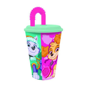 STOR Plastový kelímek s brčkem Paw patrol 430ml obraz