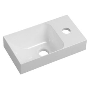 SAPHO PICCOLINO umývátko 30, 8x17cm, litý mramor, baterie vpravo, bílá PK305 obraz
