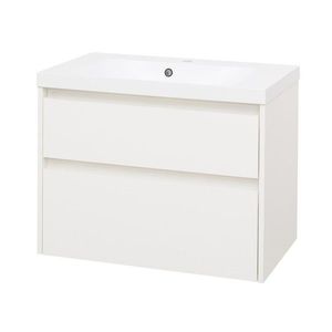 Mereo Opto, koupelnová skříňka s umyvadlem z litého mramoru 81 cm, bílá CN911M obraz