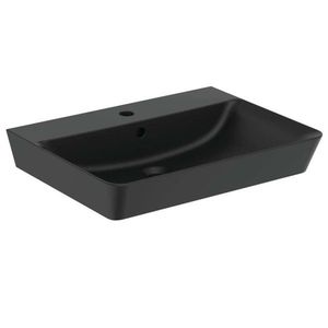 IDEAL STANDARD Connect Air Umývátko Cube 40x35x16 cm, s přepadem, otvor pro baterii, černá E0307V3 obraz