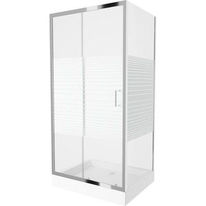 MEXEN/S Apia Sprchový kout 120x90, pruhy, chrom + vanička Rio 840-120-090-01-20-4510 obraz
