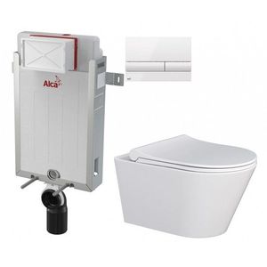 ALCADRAIN Renovmodul předstěnový instalační systém s bílým tlačítkem M1710 + WC MYJOYS MY1 + SEDÁTKO AM115/1000 M1710 MY1 obraz