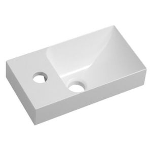 SAPHO PICCOLINO umývátko 30, 8x17cm, litý mramor, baterie vlevo, bílá PK300 obraz