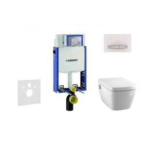 GEBERIT Kombifix Modul pro závěsné WC s tlačítkem Sigma50, alpská bílá + Tece One sprchovací toaleta a sedátko, Rimless, SoftClose 110.302.00.5 NT8 obraz