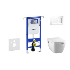 GEBERIT Duofix Modul pro závěsné WC s tlačítkem Sigma30, bílá/lesklý chrom + Tece One sprchovací toaleta a sedátko, Rimless, SoftClose 111.355.00.5 NT5 obraz
