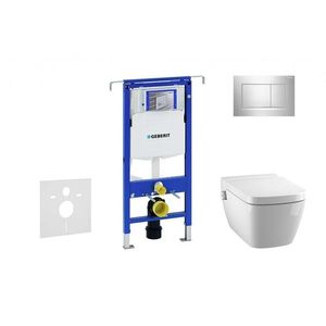 GEBERIT Duofix Modul pro závěsné WC s tlačítkem Sigma30, lesklý chrom/chrom mat + Tece One sprchovací toaleta a sedátko, Rimless, SoftClose 111.355.00.5 NT6 obraz