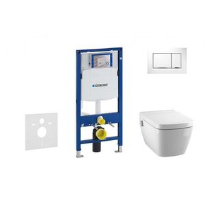 GEBERIT Duofix Modul pro závěsné WC s tlačítkem Sigma30, bílá/lesklý chrom + Tece One sprchovací toaleta a sedátko, Rimless, SoftClose 111.300.00.5 NT5 obraz