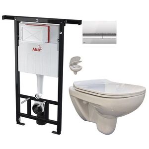 ALCADRAIN Jádromodul předstěnový instalační systém s chromovým tlačítkem M1721 + WC bez oplachového kruhu Edge + SEDÁTKO AM102/1120 M1721 EG1 obraz