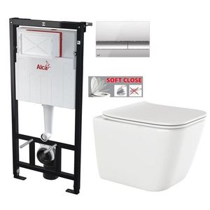 ALCADRAIN Sádromodul předstěnový instalační systém s chromovým tlačítkem M1721 + WC INVENA PAROS + SEDÁTKO AM101/1120 M1721 RO1 obraz