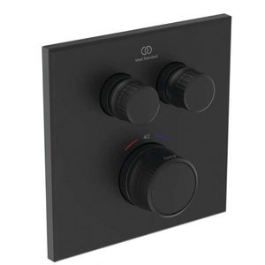 IDEAL STANDARD CeraTherm Navigo Termostatická sprchová baterie pod omítku, pro 2 spotřebiče, hedvábná černá A7302XG obraz