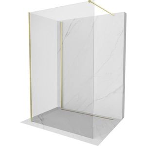 MEXEN/S Kioto Sprchová zástěna WALK-IN 100 x 80 cm, transparent, zlatá kartáčovaná 800-100-212-55-00-080 obraz