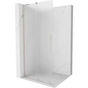 MEXEN/S Velar L Sprchová zástěna posuvná Walk-in 120 x 200 cm, dekor 8 mm, nikl kartáčovaný 871-120-003-33-97 obraz