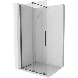 MEXEN/S Velar posuvné sprchové dveře Walk-in 150, transparent, grafit kartáčovaná 871-150-000-03-66 obraz