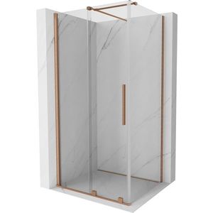 MEXEN/S Velar sprchový kout 90 x 75, transparent, kartáčovaná měď 871-090-075-01-65 obraz