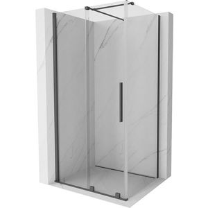 MEXEN/S Velar sprchový kout 110 x 110, transparent, grafit kartáčovaná 871-110-110-01-66 obraz