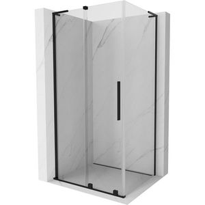 MEXEN/S Velar L sprchový kout, posuvné dveře 90 x 110 cm, transparent, černá 871-090-110-03-70 obraz