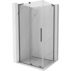 MEXEN/S Velar L sprchový kout, posuvné dveře 90 x 110 cm, transparent, grafit metal 871-090-110-03-95 obraz