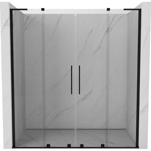 MEXEN/S Velar L Duo posuvné sprchové dveře 180 cm, transparent, černá 871-180-003-02-70 obraz
