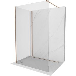 MEXEN/S Kioto Sprchová zástěna WALK-IN 100 x 80 cm, transparent, měď kartáčovaná 800-100-212-65-00-080 obraz
